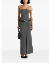Manière De Voir - Tabitha Tailored Pinstripe Bandeau Belted Maxi Dress - Lyst
