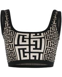 Balmain - Monogram Cropped Top - Lyst