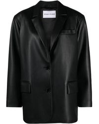Stand Studio - Faux-leather Single-breasted Blazer - Lyst