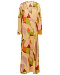 Raquel Diniz - Lena Maxi-Jurk Met Abstracte Print - Lyst