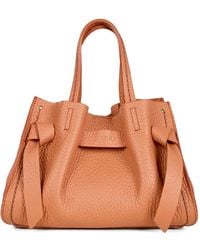 VISONA - Vittoria Blush Grainy Knotted Tote Bag - Lyst