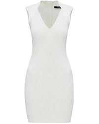 Balmain - Mouwloze Jurk Met V-Hals - Lyst