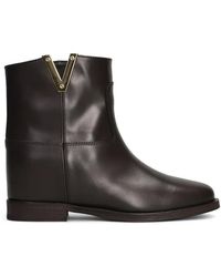 Via Roma 15 - V-Plaque Inner-Wedge Heel Ankle Boots - Lyst