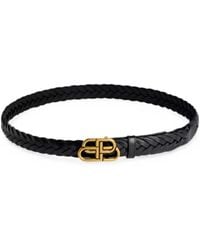 Balenciaga - Bb Thin Braided Leather Belt - Lyst