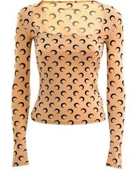 Marine Serre - Moon-Print Long-Sleeve T-Shirt - Lyst