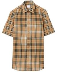 Burberry - Camisa De Algodon A Cuadros - Lyst