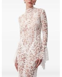 Concepto - Veil Lace Long-Sleeved Fitted Maxi Dress - Lyst