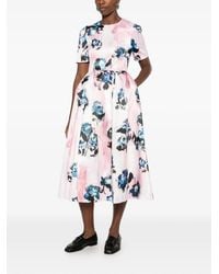 Stine Goya - Floral-Print Pleated Midi Dress - Lyst