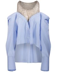 GIUSEPPE DI MORABITO - Striped Crystal-Embellished Blouse - Lyst