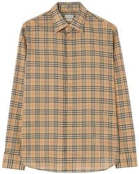 Burberry - Check-Pattern Long-Sleeve Shirt - Lyst