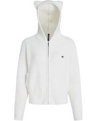 KARL LAGERFELD - Hoodie Ikon Choupette À Zip Et Fini Texturé - Lyst