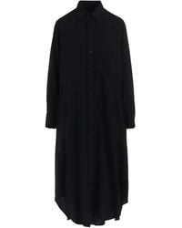 Y's Yohji Yamamoto - Buttoned Midi Shirt Dress - Lyst