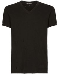 Dolce & Gabbana - Logo-patch V-neck T-shirt - Lyst