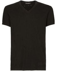 Dolce & Gabbana - ロゴパッチ Vネックtシャツ - Lyst