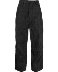 Forme D'expression - High-waisted Cotton-blend Trousers - Lyst
