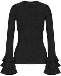 Valentino Garavani - Stretch Tiered-Sleeve Knitted Top - Lyst