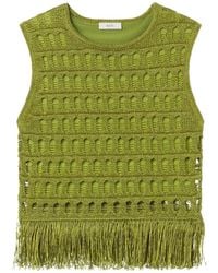 A.L.C. - Esme Fringed Pointelle-Knit Top - Lyst
