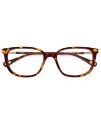 Chloé - Tortoiseshell-Effect Rectangle-Frame Glasses - Lyst