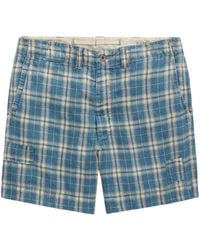 RRL - Check-print Linen Shorts - Lyst