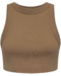 12 STOREEZ - Sleeveless Cotton Crop Top - Lyst