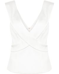 Genny - Crossover-straps Crepe Tank Top - Lyst