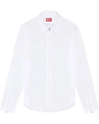 DIESEL - S-Stuck Logo-Embroidered Poplin Shirt - Lyst