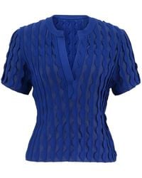 Jonathan Simkhai - Mallorie Scalloped-Trim T-Shirt - Lyst