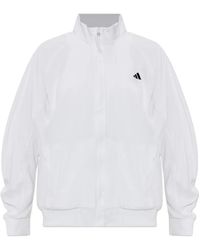 adidas - Walk-On Logo-Print Ruched-Sleeve Track Jacket - Lyst