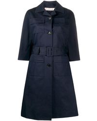 Marni Trenchcoat Met Enkele Rij Knopen - Blauw