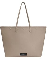Dolce & Gabbana - Essenza Logo-Patch Pebbled Tote Bag - Lyst