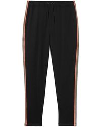 Burberry Icon Stripe Detail Jersey Trackpants - Black