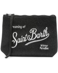 MC2 Saint Barth - Aline Logo-Embroidered Lurex Clutch Bag - Lyst