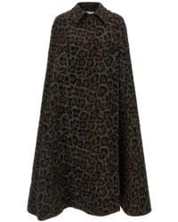 Federica Bonifaci - Leopard-Print Asymmetrical Cape - Lyst