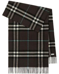 Burberry - Checked Fringed-edge Cashmere Scarf - Lyst