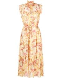 Zimmermann - Matchmaker Midikleid Mit Blumen-Print - Lyst