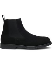 BOSS - Bottines Chelsea En Daim Avec Coutures Rayées Signature - Lyst