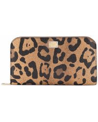 Dolce & Gabbana - Crespo Leopard-print Zip-around Wallet - Lyst