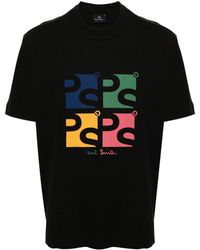 PS by Paul Smith - Camiseta con logo estampado y cuello a capas - Lyst