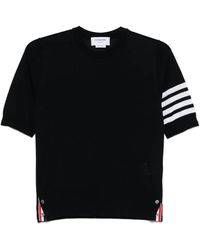 Thom Browne - T-Shirt Rayé En Maille Fine - Lyst
