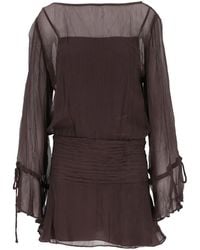 STAUD - Beatrix Ruched-Waist Dress - Lyst