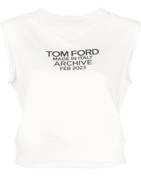 Tom Ford - Top sin mangas con logo estampado - Lyst