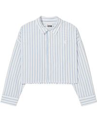 Izzue - Striped Cotton Cropped Shirt - Lyst