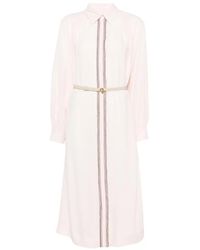 Fabiana Filippi - Robe Mi-Longue Ceinturée À Bords Contrastants - Lyst