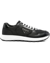 Prada - Sneakers Met Leren Vlakken - Lyst