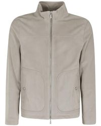 Eleventy - Zip-Up Leather Jacket - Lyst