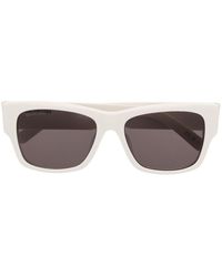 Balenciaga - Logo-engraved Square-frame Sunglasses - Lyst