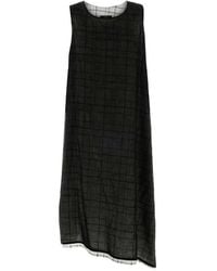 Y's Yohji Yamamoto - Check-Pattern Asymmetric-Hem Dress - Lyst