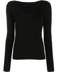 JOSEPH - V-Neck Long-Sleeve Top - Lyst