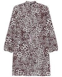 Marc Cain - Animal-Print Zipped Mini Dress - Lyst