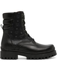 MCM - Visetos Leather Lace-up Boots - Lyst